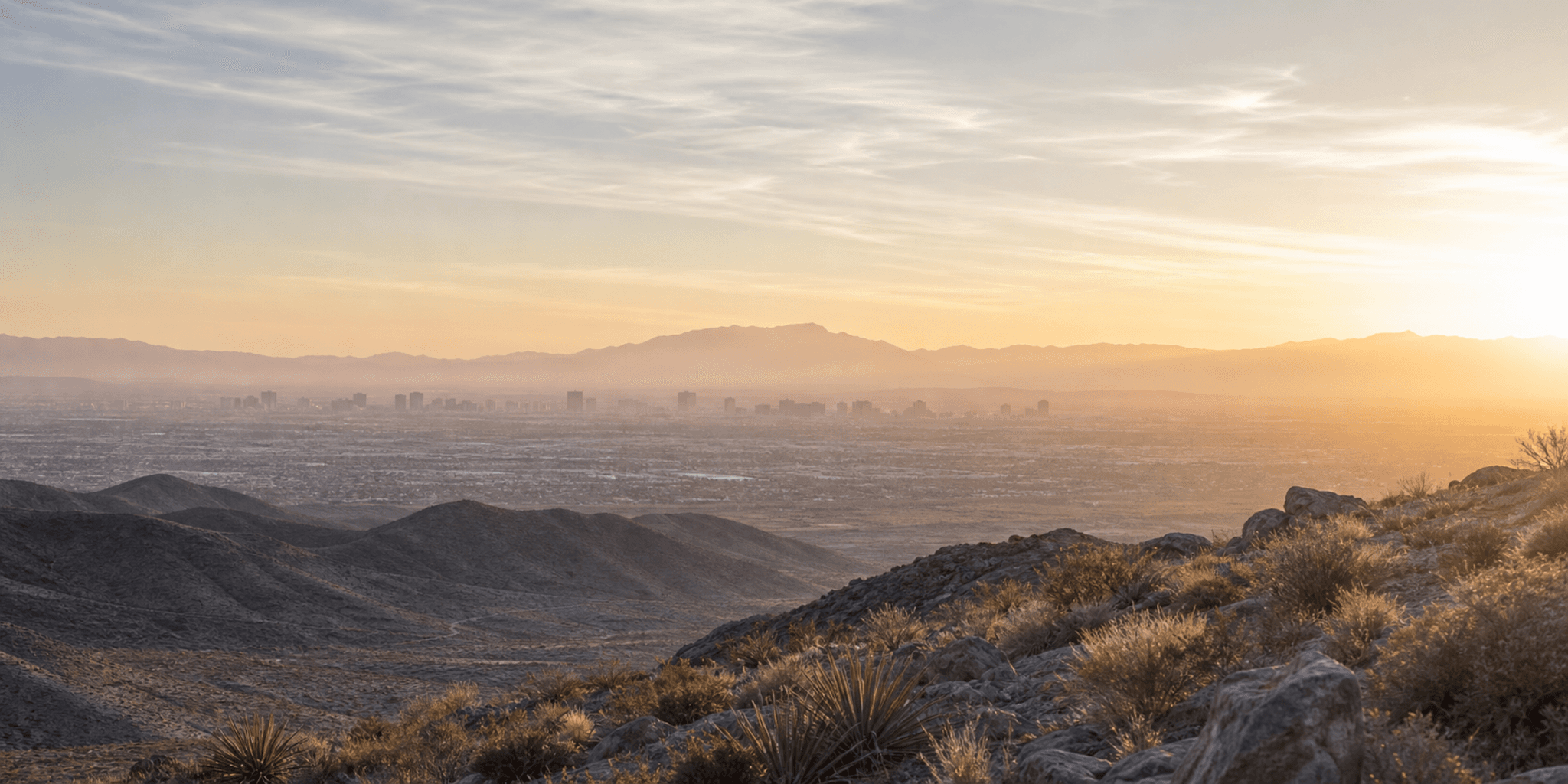 Nevada mountain landscape at dusk.